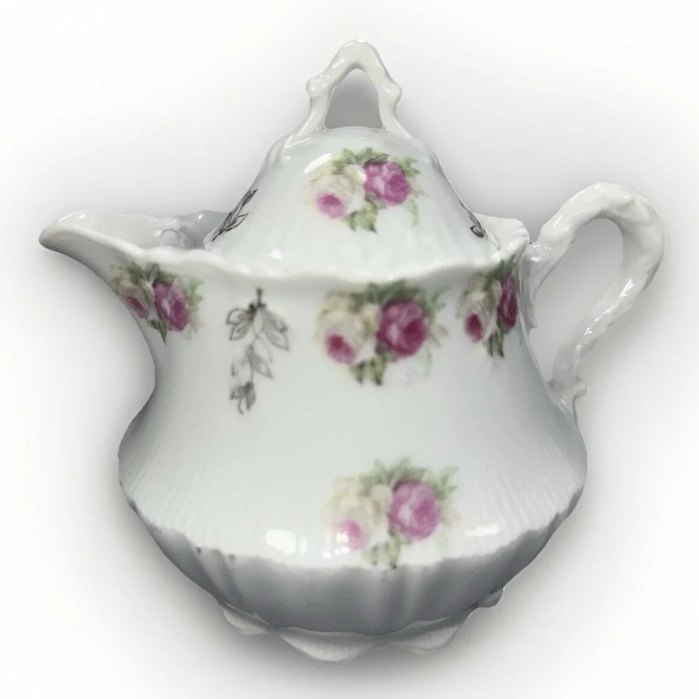 CT‎ Altwasser Teapot Rose & Gold Pattern Germany Floral circa 1900 Cottagecore